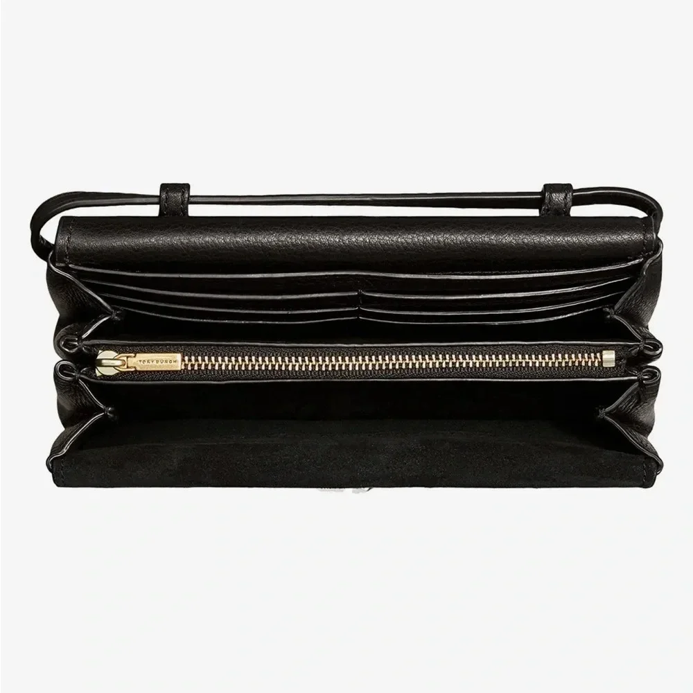 Tory Burch Miller Wallet Crossbody Bag Black Gold